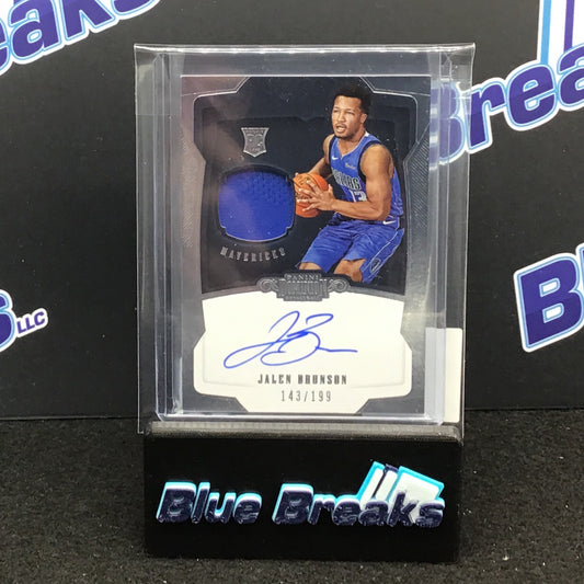 2018-19 Panini Dominion Jalen Brunson auto relic 149/199 RC #148 Mavericks