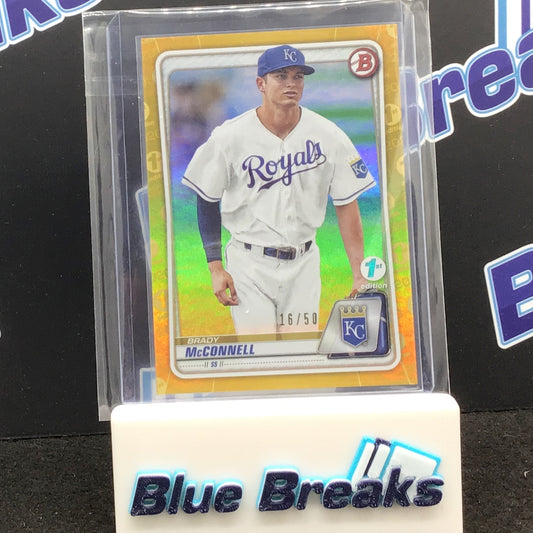 2020 Topps - Bowman Paper - Brady McConnell - Gold - 16/50 - 1st Bowman - Kansas City Roayls