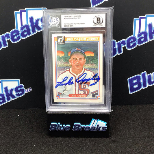 1989 Donruss Swell Great Frank Gatski #130 Luke Appling Authentic Autograph Beckett