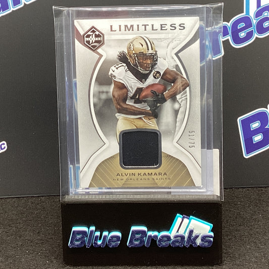 2018 Panini Limited Alvin Kamara relic 51/75 #LM-AK Saints
