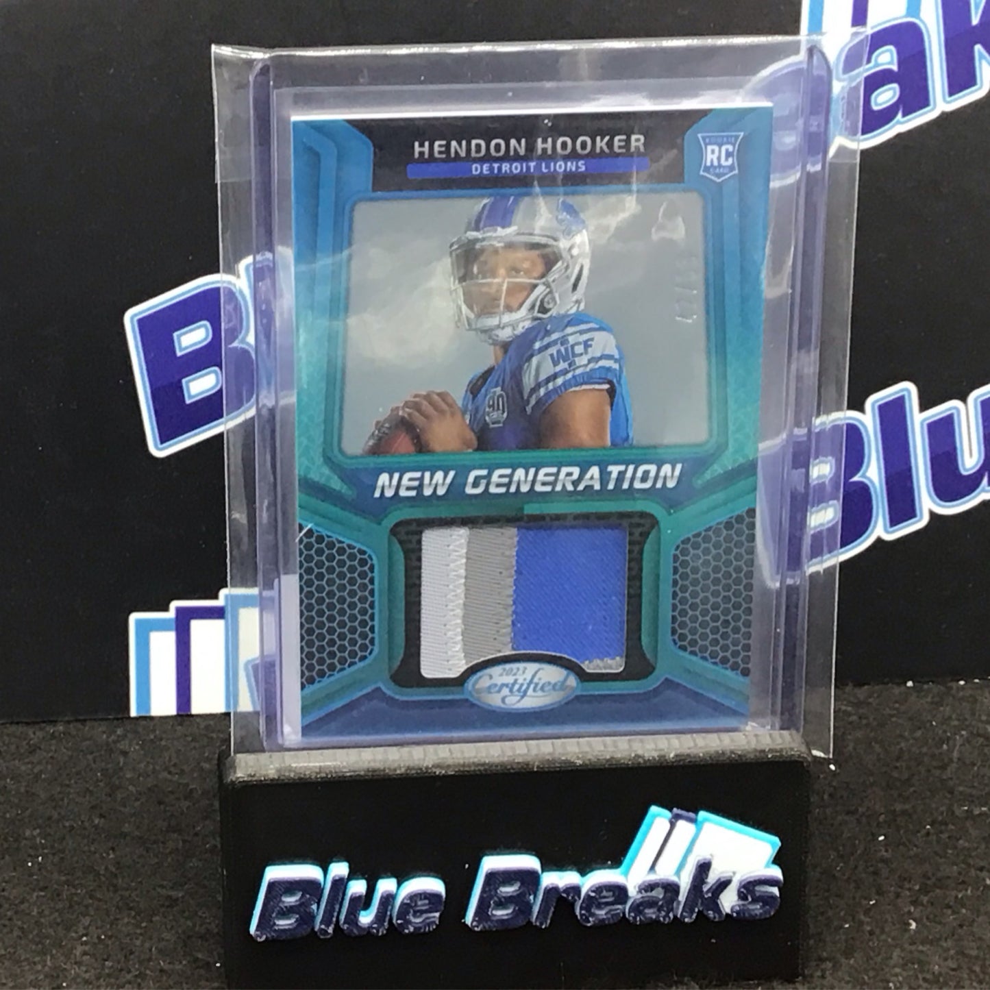 2023 Panini Certified teal mirror New Generation Hendon Hooker relic 42/50 RC #NGJM-16 Lions