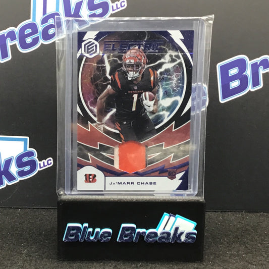 2021 Panini - Elements - Ja'Marr Chase - Electric - Blue - 23/27 - 3 Color Patch - Cincinnati Bengals