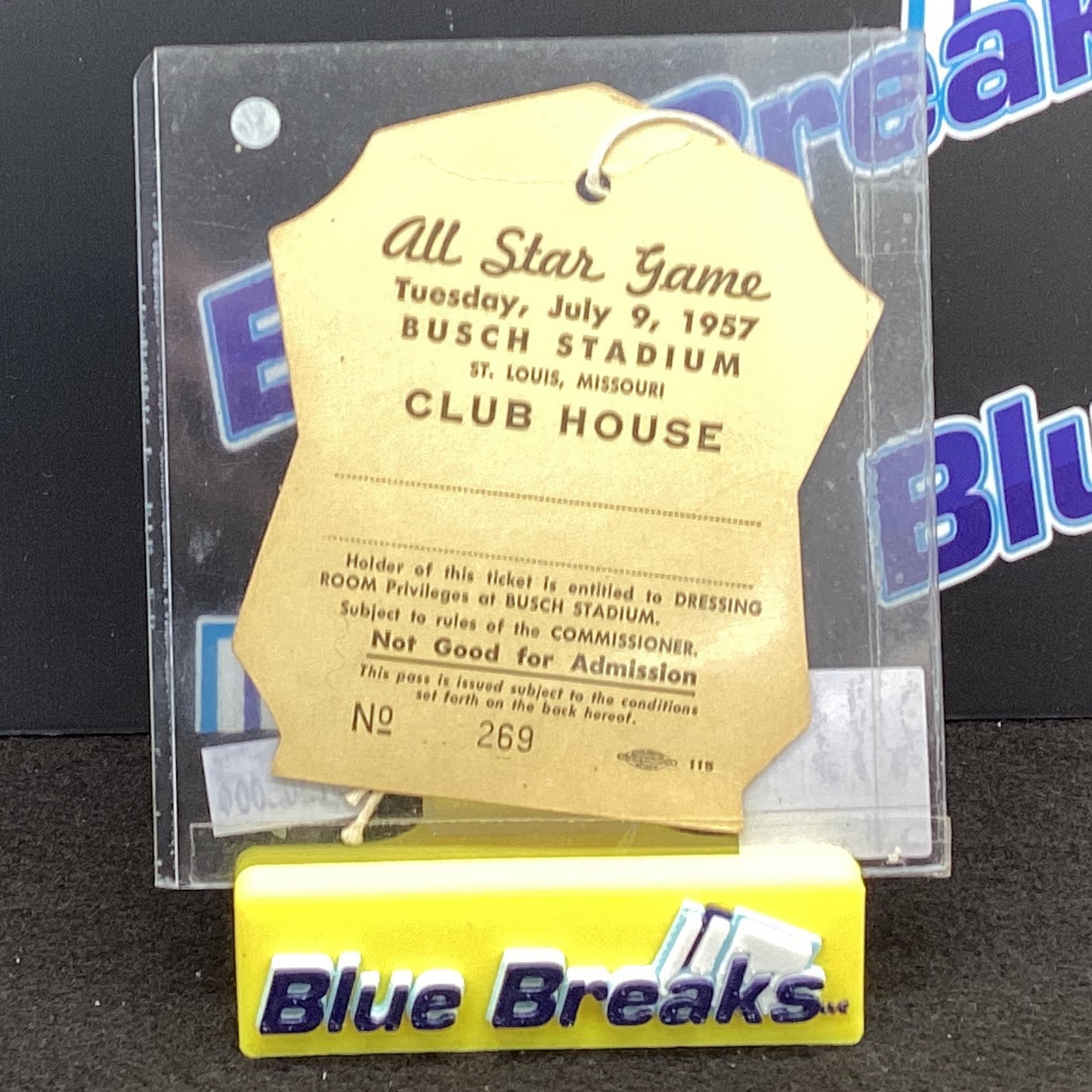 1957 All Star Game Press Pass