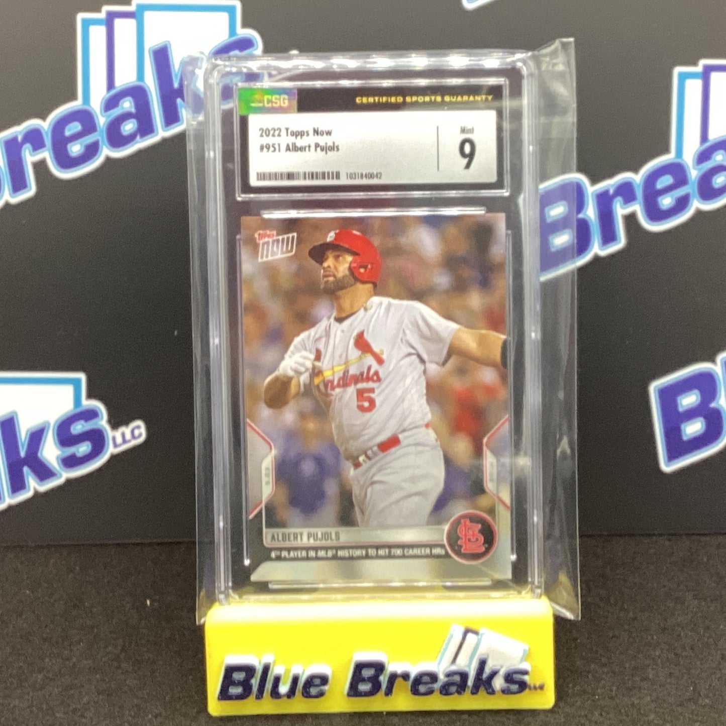 2022 Topps Now Alber Pujols #951 CSG Mint 9