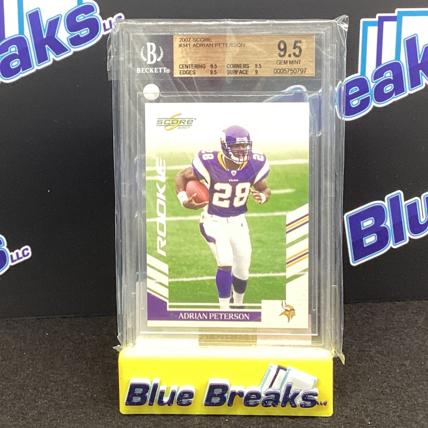 2007 Score Adrian Peterson #341 Beckett 9.5