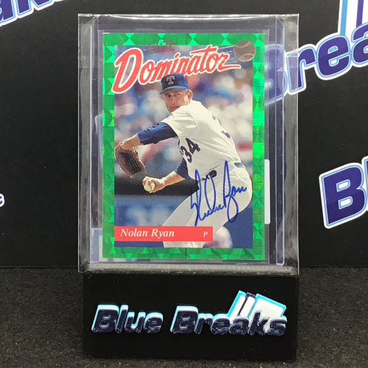 1993 Leaf Donruss Elite Dominator Green Nolan Ryan auto 1049/5000 #10 Rangers