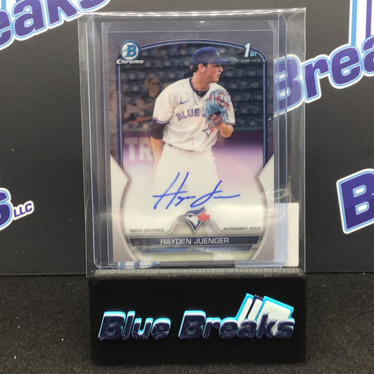 2023 Bowman Chrome 1st Bowman Hayden Juenger auto #CPA-HJ Blue Jays