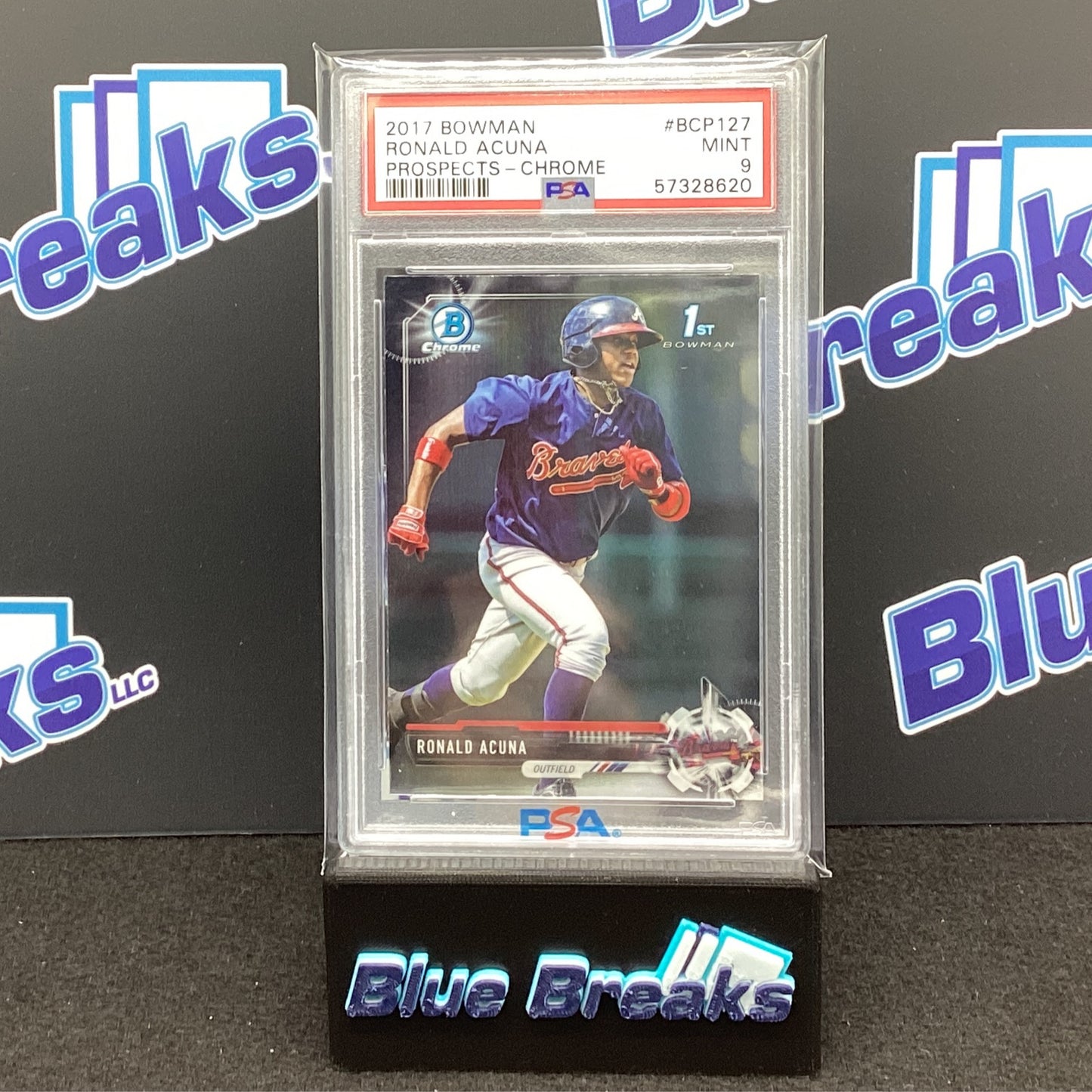 2017 Bowman Prospects Chrome Ronald Acuna PSA 9 #BCP127 Braves