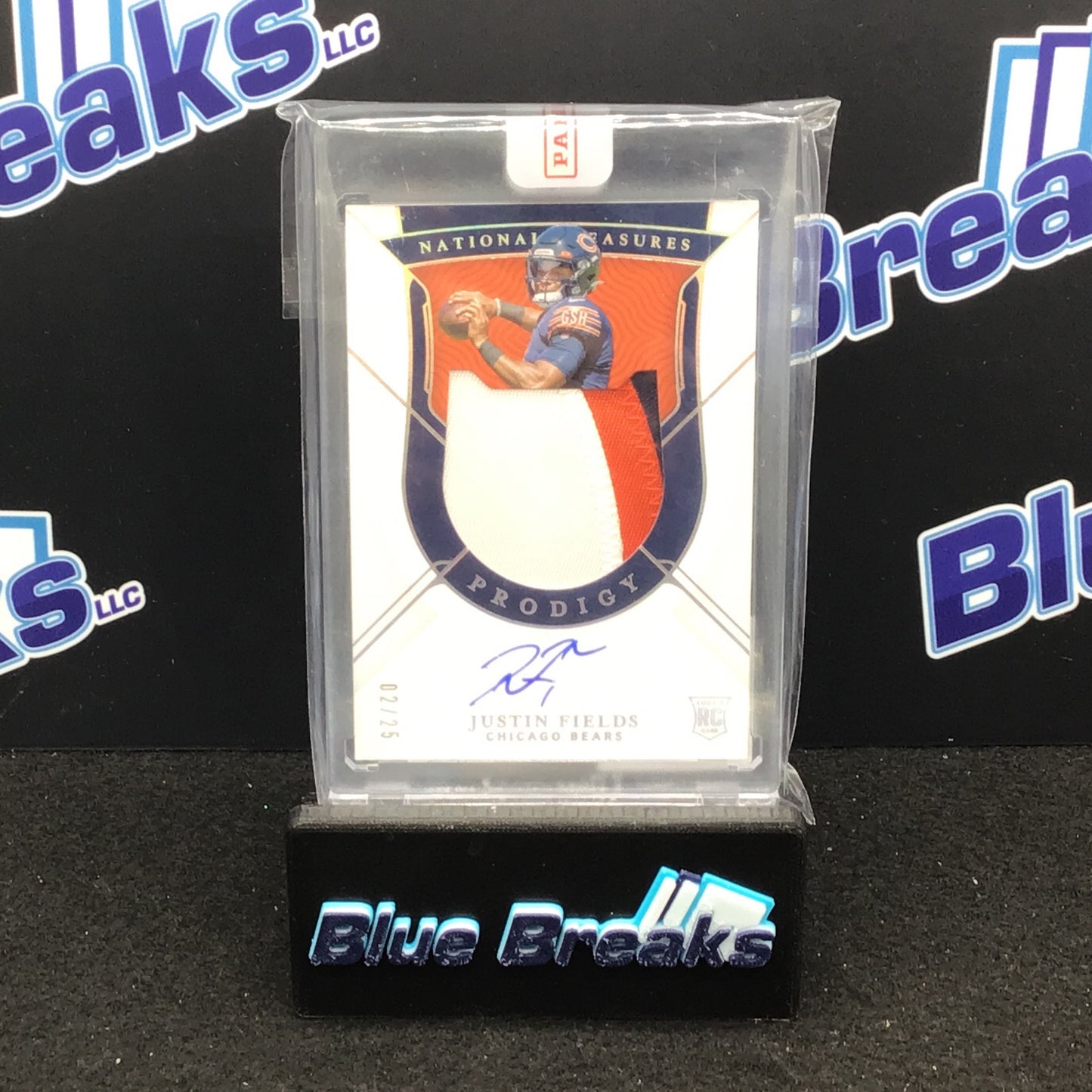 2021 Panini National Treasures Justin Fields National auto relic RPA 2/25 #PPA-JF Bears