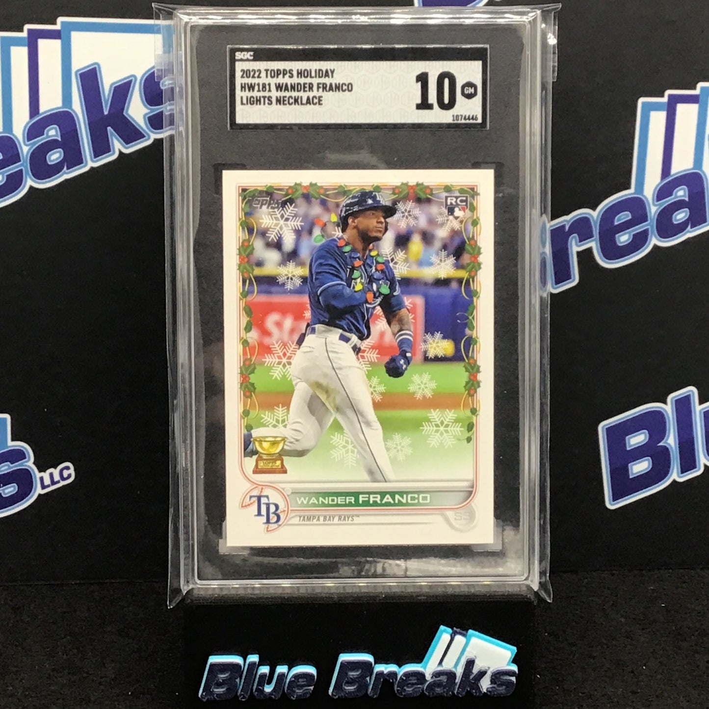 2022 Topps Holiday Lights Necklace Wander Franco #HW181 SGC 10 Rays