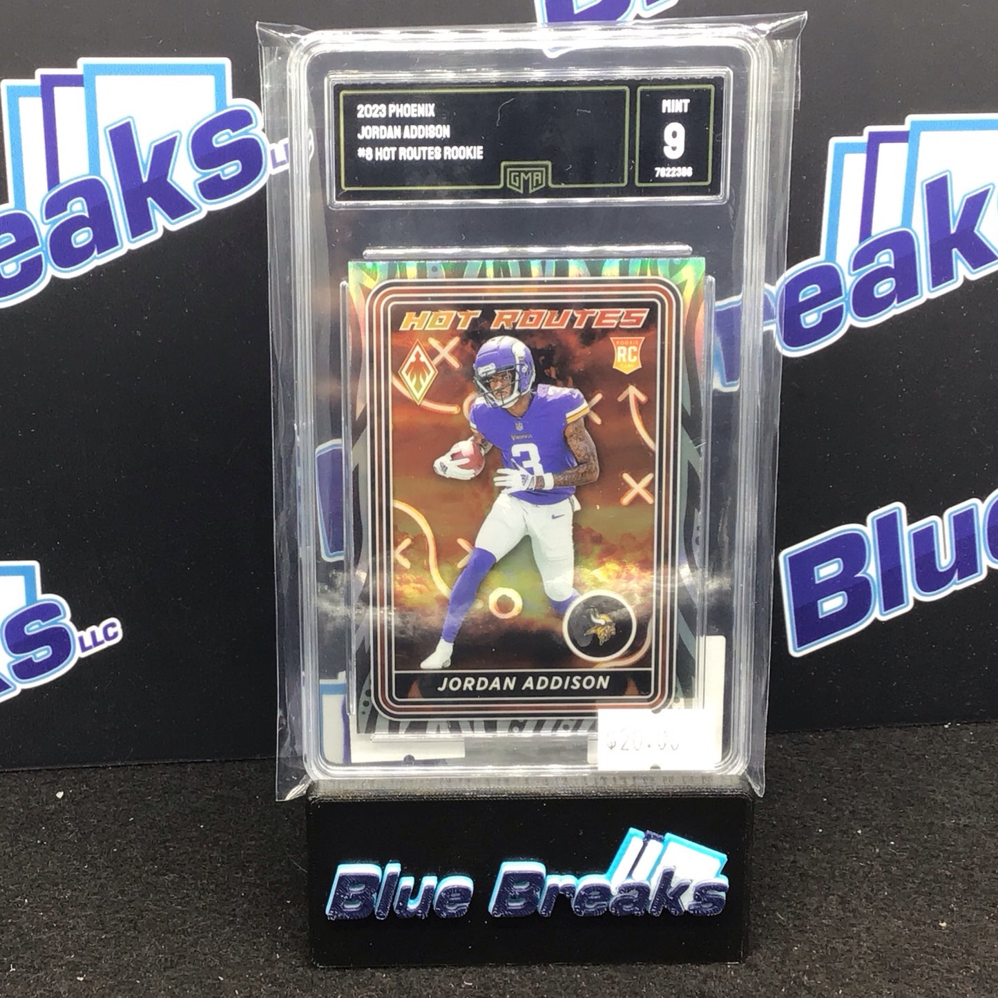 2023 Panini Phoenix Hot Routes Jordan Addison RC #HR-8 GMA 9 Vikings