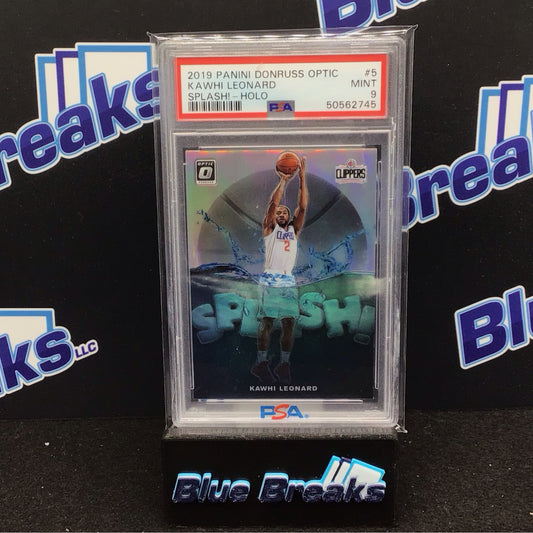 2019 Panini Donruss Optic Splash Holo Kawhi Leonard #5 PSA 9 Clippers