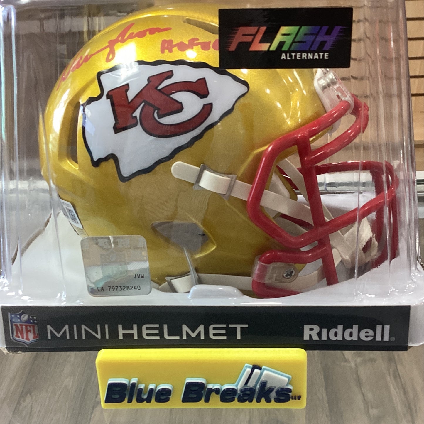 Warren Moon - Gold Helmet Signed