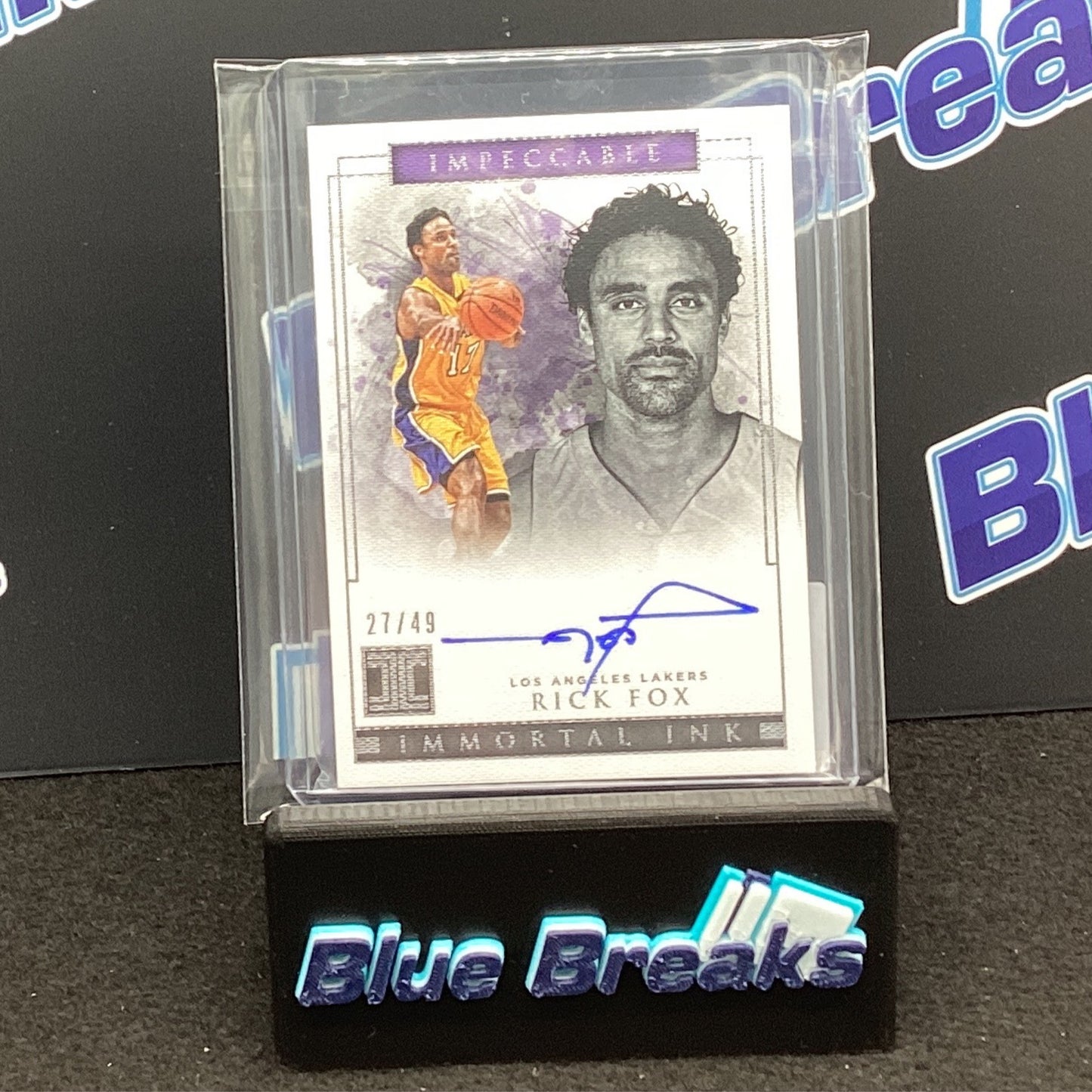 2018-19 Panini Impeccable Immortal Ink Rick Fox 27/49 #IM-RFX Lakers