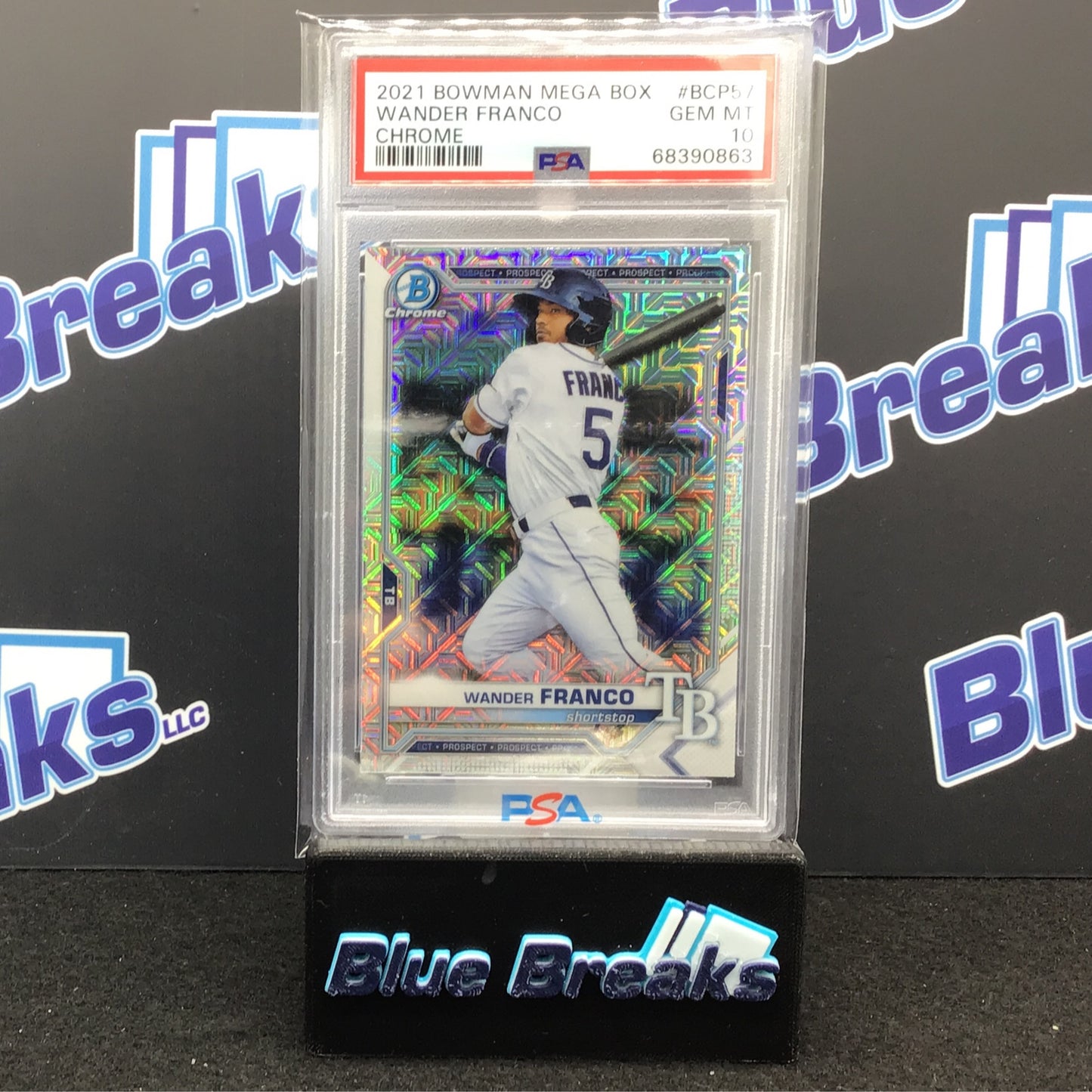 2021 Bowman Mega Box - Wander Franco - Chrome - #BCP57 - PSA 10 - Tampa Bay Rays