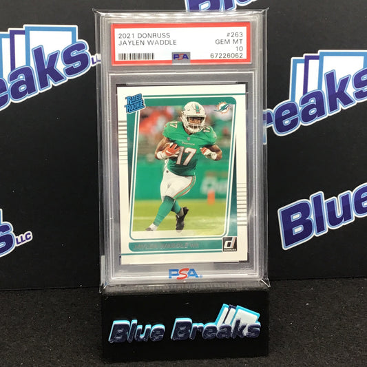 2021 Panini Donruss Jaylen Waddle #263 PSA 10 Dolphins