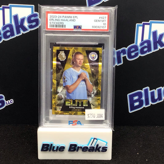 2023-24 Panini EPL Stickers Erling Haaland #427 PSA 10 Machester City