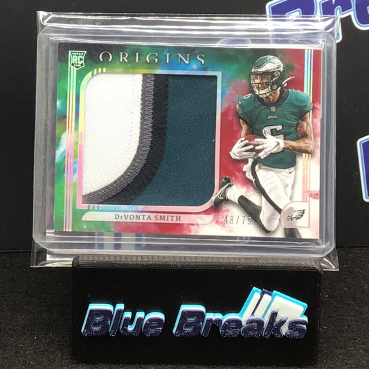 2021 Panini Origins Devonta Smith relic 48/75 #RJJ-DS Eagles