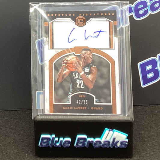 2017-18 Panini Cornerstones Keystone Signatures Caris LeVert 42/75 #KS-CLV Nets
