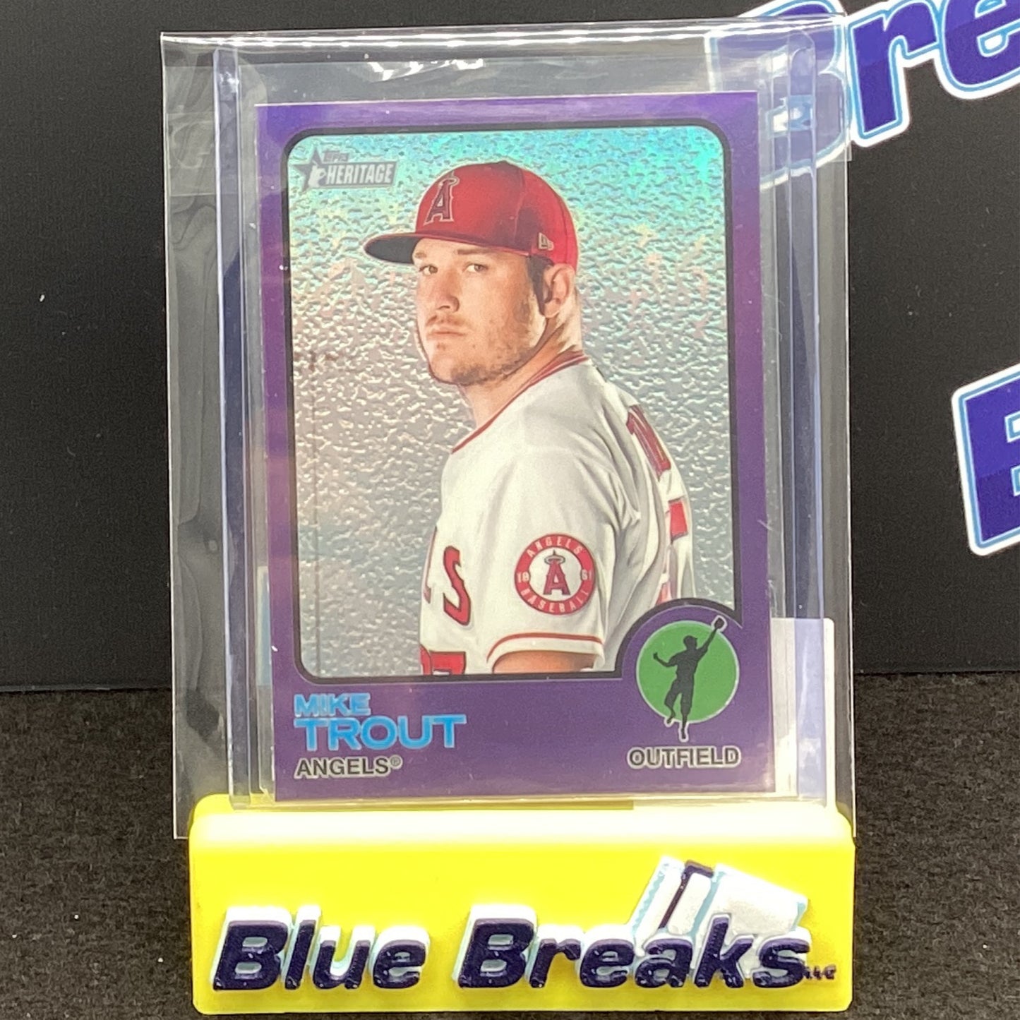 2022 Topps Heritage Purple Chrome Refractor Parallel Mike Trout 100