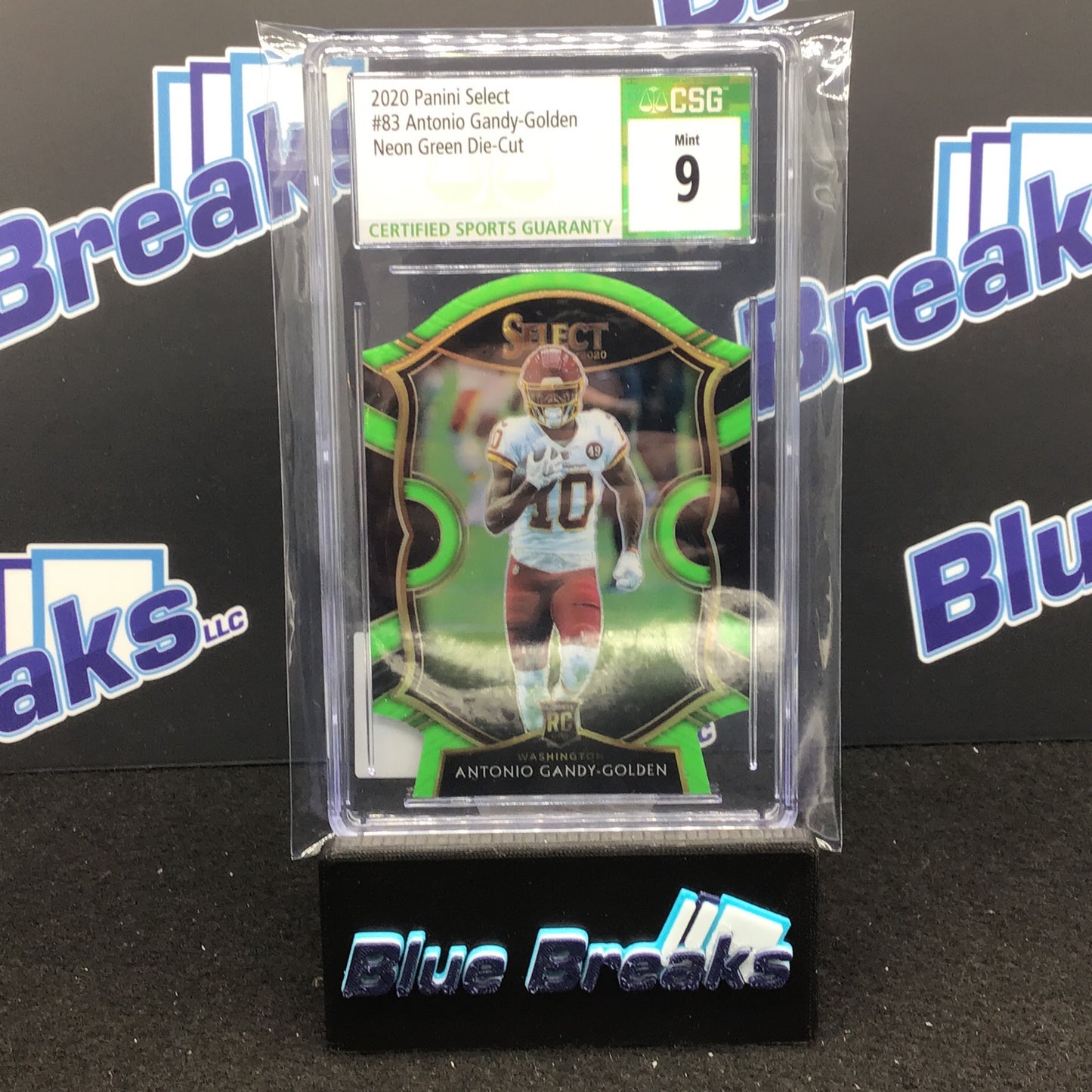 2020 Panini Select - Antonio Gandy-Golden - Neon Green Die Cut - Washington Football Team