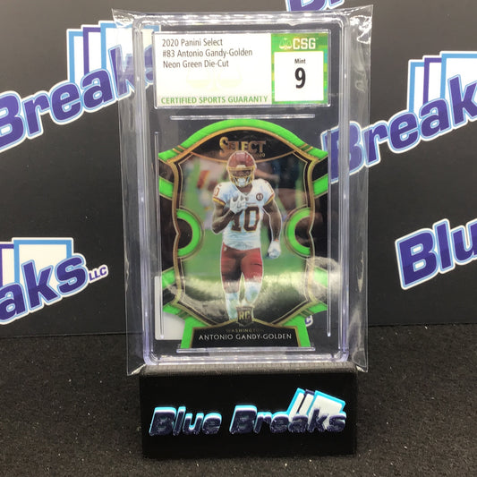 2020 Panini Select - Antonio Gandy-Golden - Neon Green Die Cut - Washington Football Team
