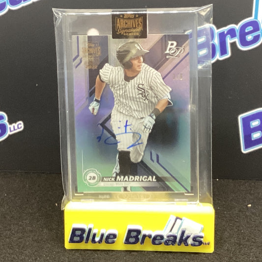 2022 Topps Archives Signature - Nick Madrigal Bowman Platinum 3/9 - Chicago White Sox