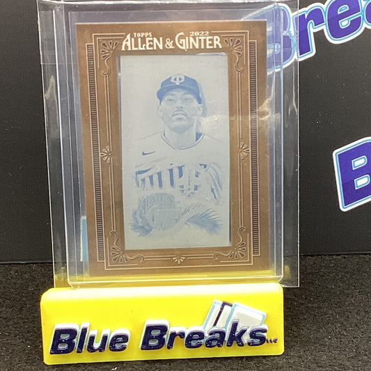 2022 Allen & Ginter - Carlos Correa - Cyan Printing Plate - 1/1 - Minnesota Twins