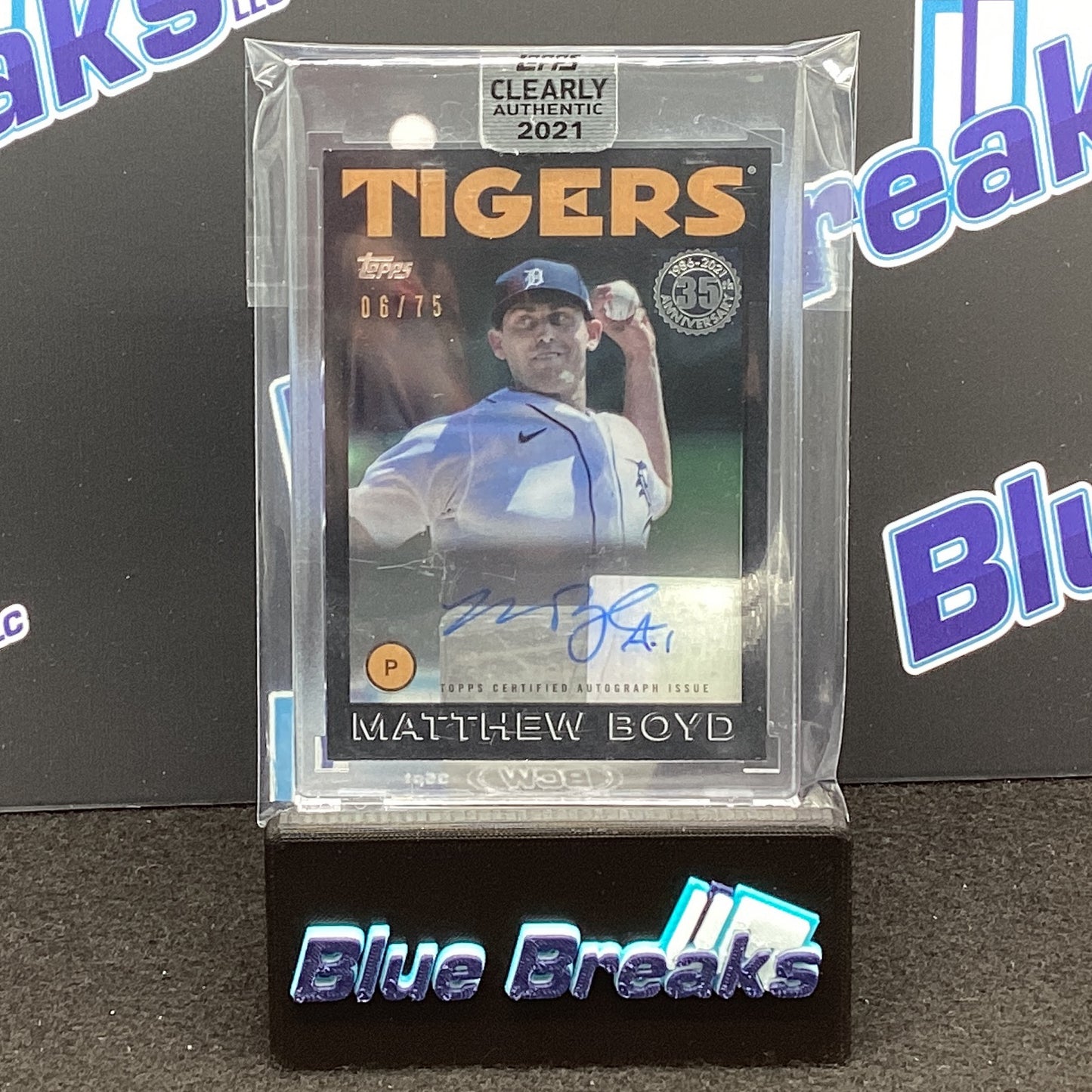 2021 Topps Clearly Authentic Matthew Boyd auto 06/75 #86TBA-MBO Tigers