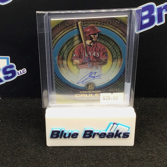 2022 Bowman - Inception - Gold Foil - Cameron Cauley - auto - 49/50 - #PA-CCY - baseball - Rangers