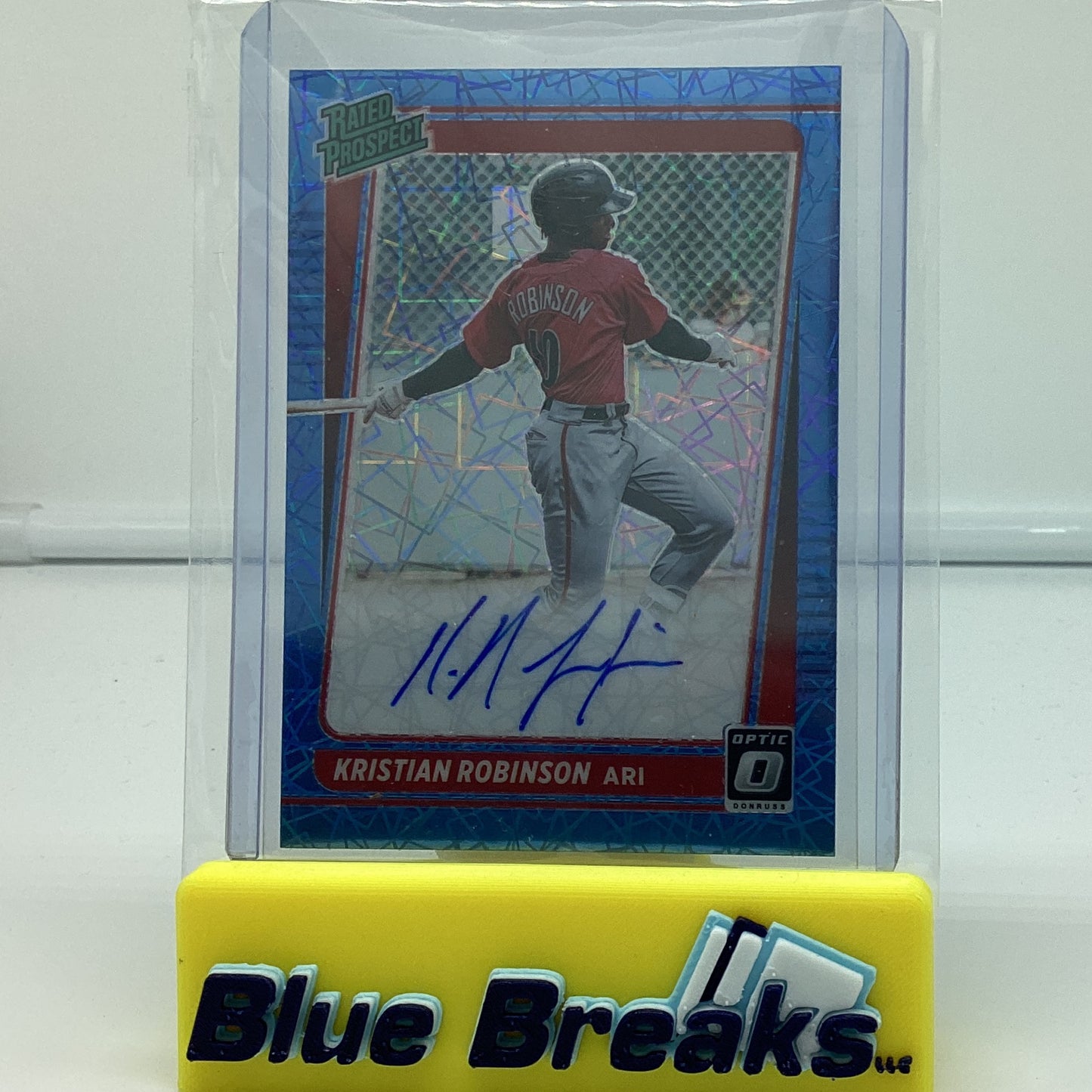 2021 Panini Donruss Optic blue Prizm - Kristian Robinson auto 08/15 #RPS-KR Diamondbacks