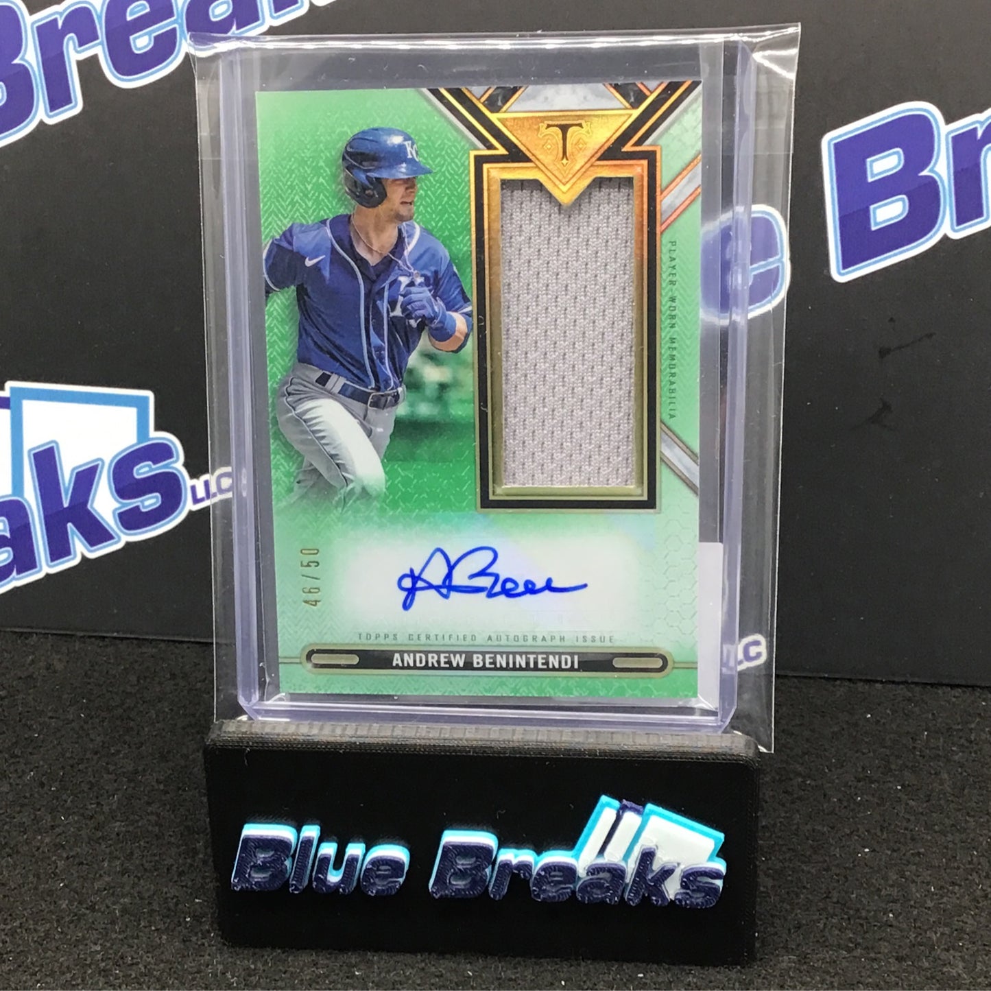 2021 Topps Triple Threads Andrew Benintendi auto jumbo relic 46/50 #ASJR-ABI Royals