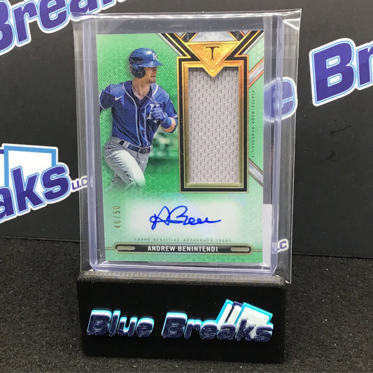2021 Topps Triple Threads Andrew Benintendi auto jumbo relic 46/50 #ASJR-ABI Royals