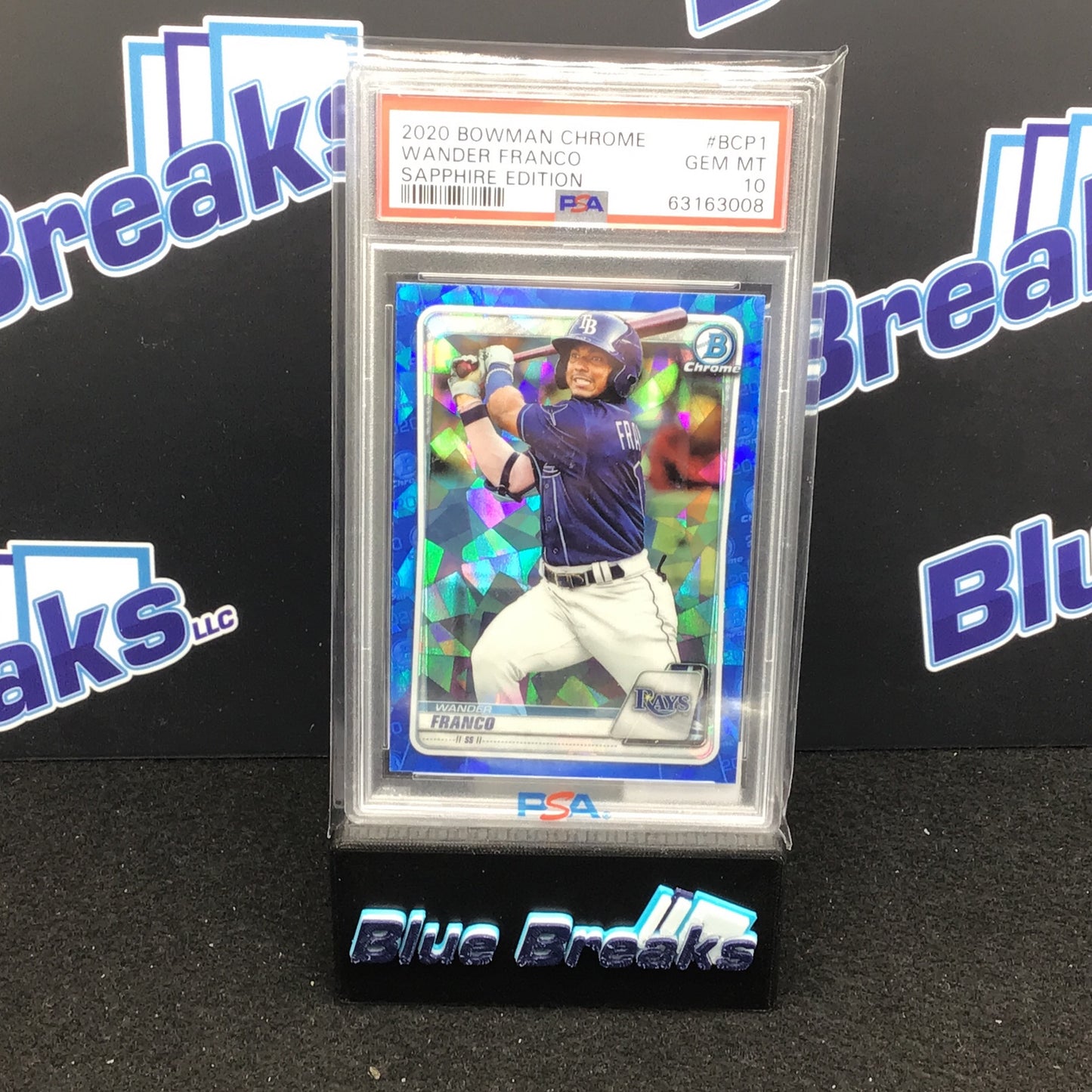 2020 Bowman Chrome - Wander Franco - Sapphire Edition - Tampa Bay Rays - #BCP1 - PSA 10