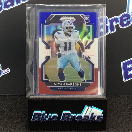 2021 Panini Prizm Red White Blue Micah Parsons RC #382 Cowboys