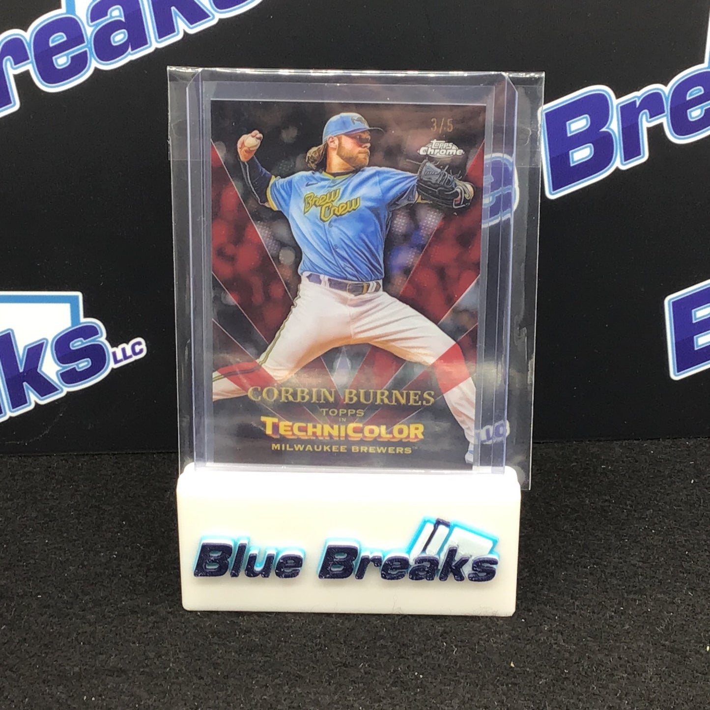 2023 Topps Chrome - Corbin Burnes - Technicolor - Red - 3/5 - Milwaukee Brewers