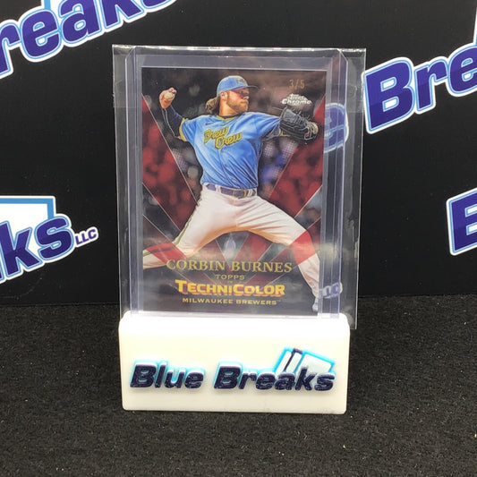2023 Topps Chrome - Corbin Burnes - Technicolor - Red - 3/5 - Milwaukee Brewers