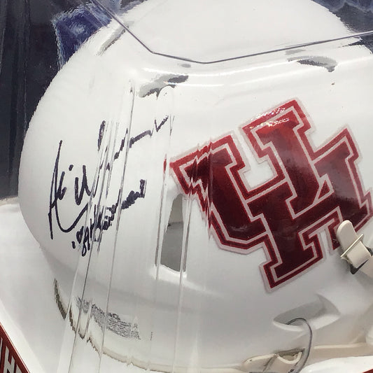 Andre Ware University of Houston white mini-helmet Tri-Star COA
