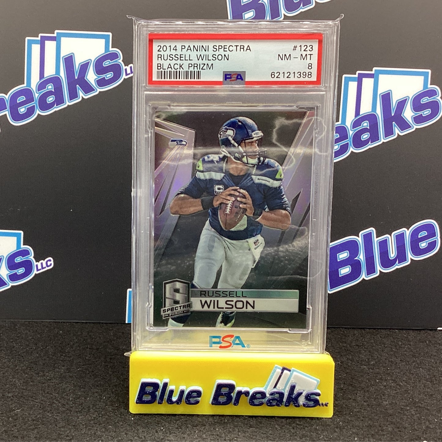 2014 Panini Spectra Russell Wilson Black Prizm - #123 PSA 8 1/5