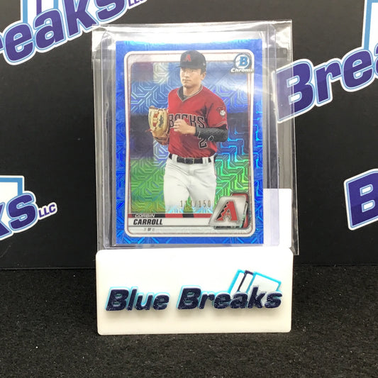 2020 Bowman Chrome Blue Mojo Corbin Carroll 117/150 #BCP-222 Diamondbacks