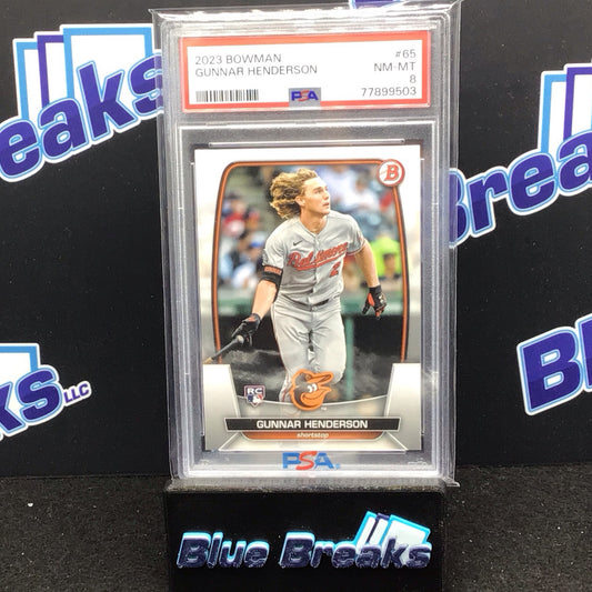 2023 Bowman Gunnar Henderson RC #65 PSA 8 Orioles