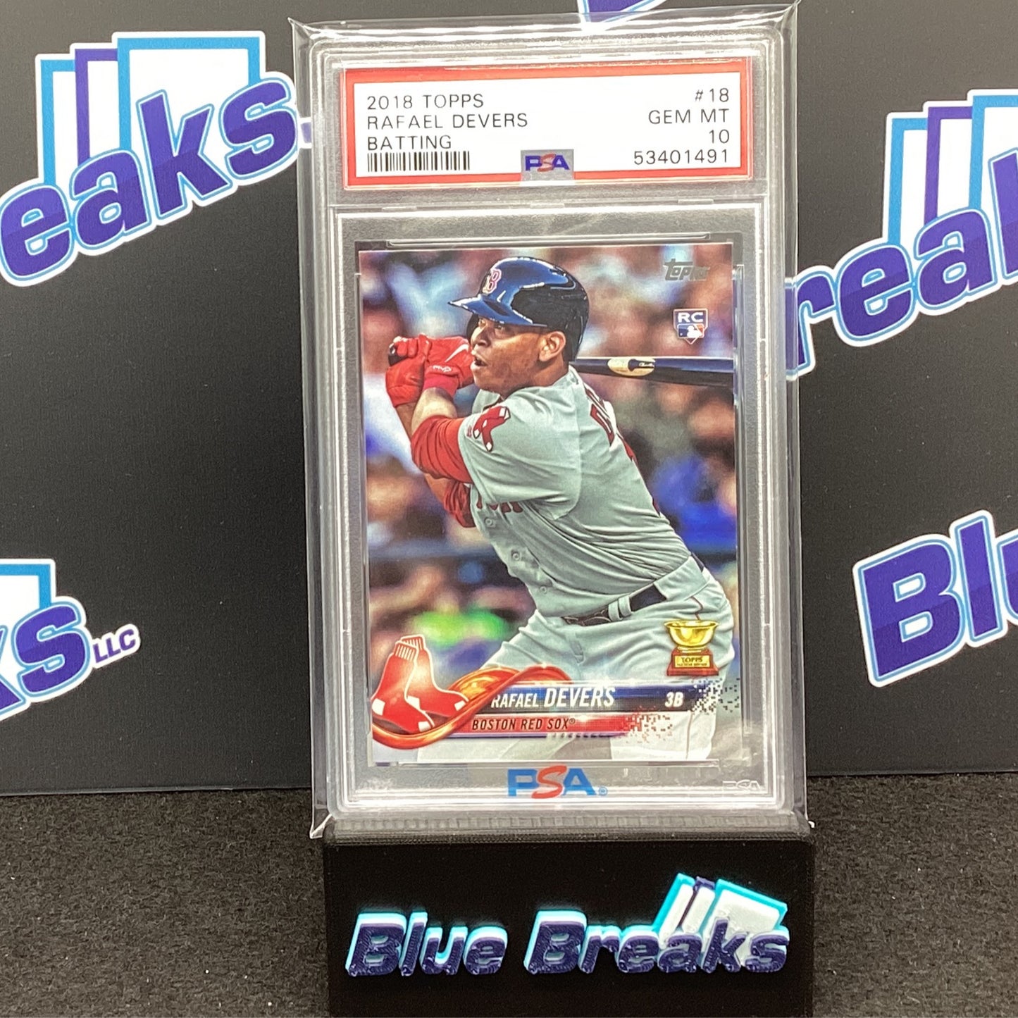 2018 Topps Batting Rafael Devers PSA 10 RC #18 Red Sox