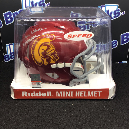 Mini Helment Trojans Charles White '79 Heisman inscription Schwartz Sports COA