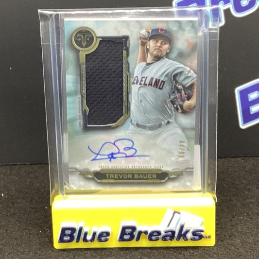 2019 Topps Triple Threads Autorgraph Single Jumbo Relic Trevor Bauer 44/99 AUJR-TB