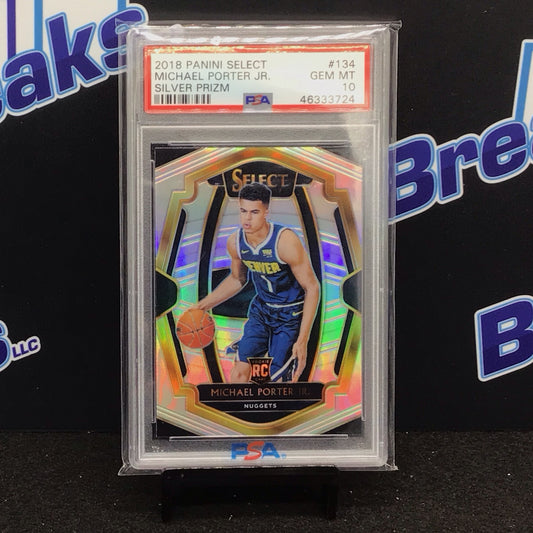 2018 Panini Select Silver Prizm Michael Porter Jr #134 PSA 10 Nuggets