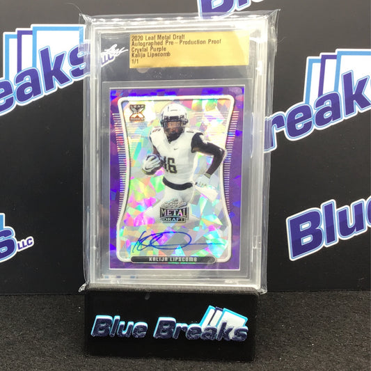 2020 Leaf Metal Draft - Kalija Lipscomb - Autographed Pre Production Proof - Crystal Purple - 1/1