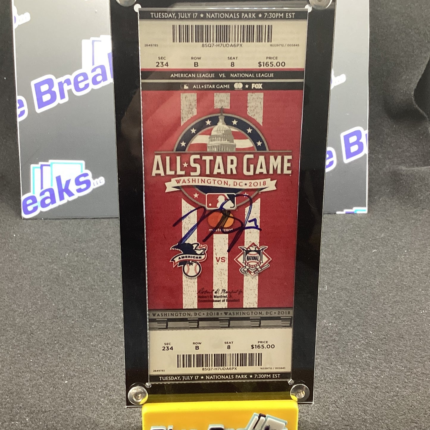 2018 All Star Ticket - Signed by Mike Trout with MLB Authentication