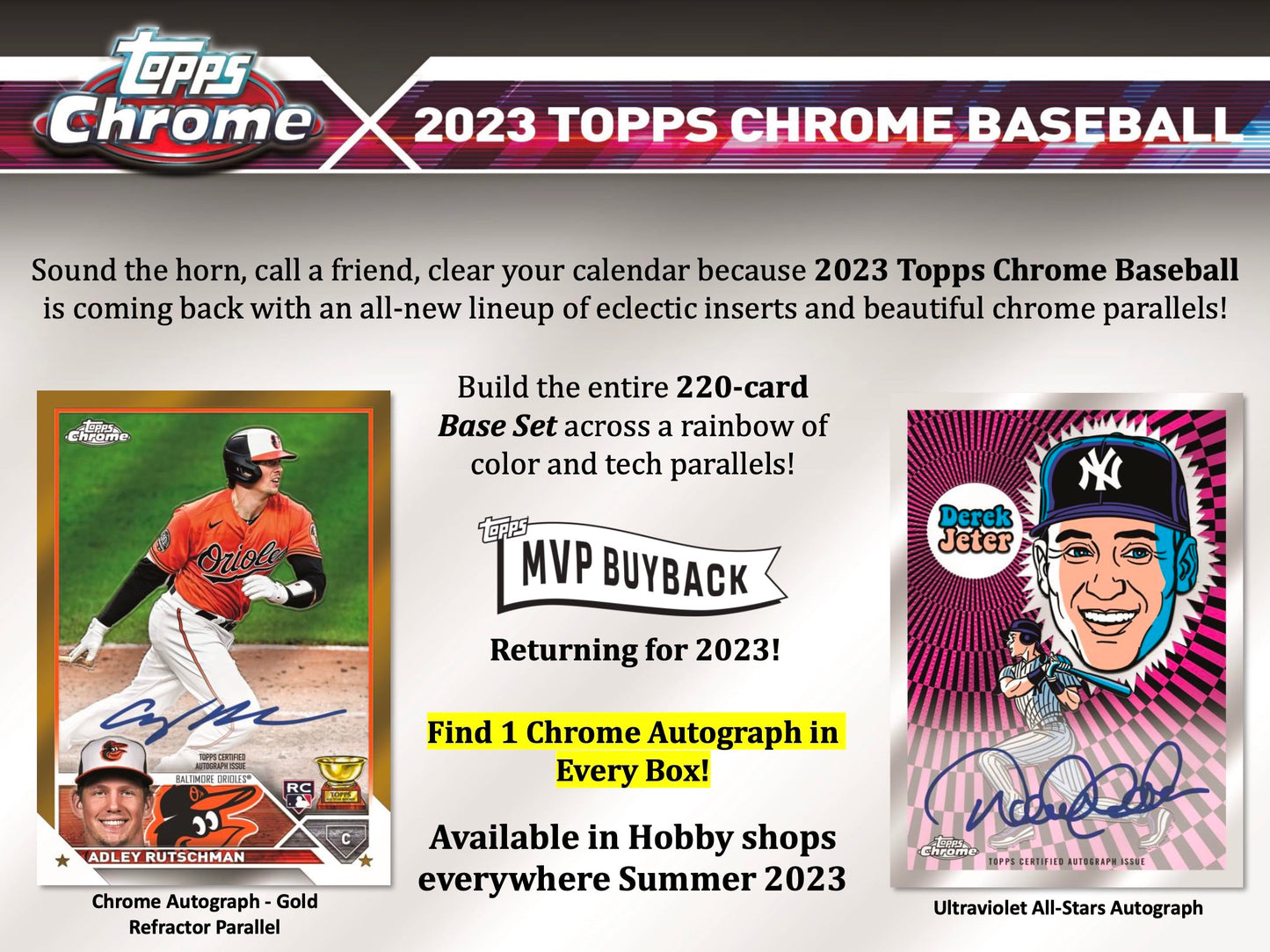 2023 Topps Chrome Baseball - Hobby Box