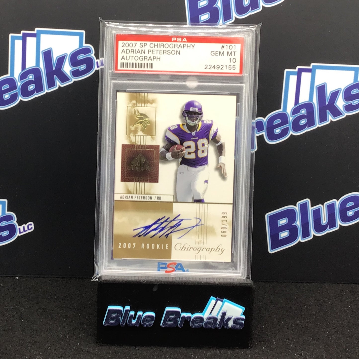 2007 SP Chirography - Adrian Peterson - Autograph 60/199 - Minnesota Vikings