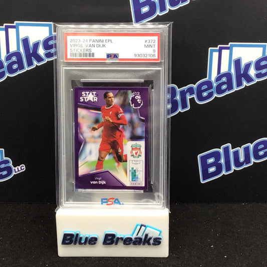 2023-24 Panini EPL Stickers Virgil Van Dijk #372 PSA 9 Liverpool FC
